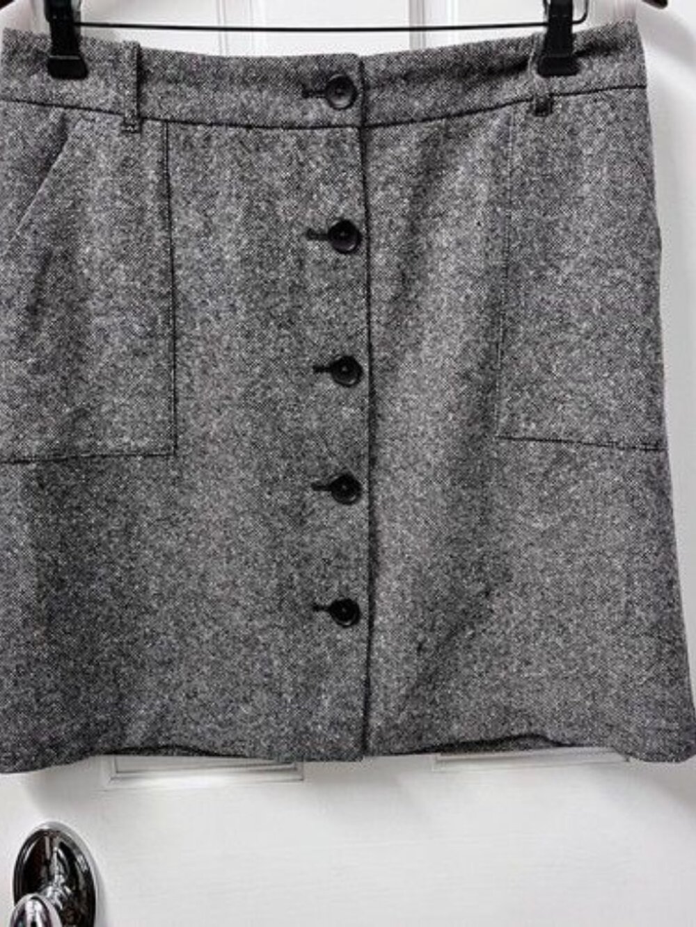 Skirt Eddie Bauer Wool Mercer Fit Size 4 Womens Button Retro Glam Workwear Lined - Picture 9 of 10